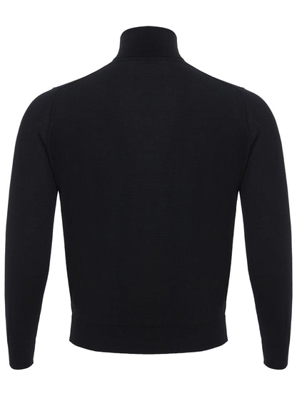 Colombo Elegant Black Cashmere Silk Blend Sweater