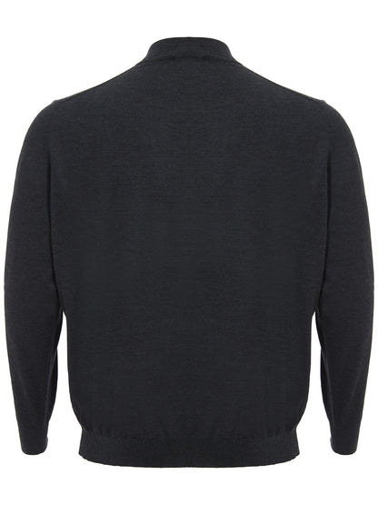 Colombo Elegant Dark Grey Cashmere Silk Sweater