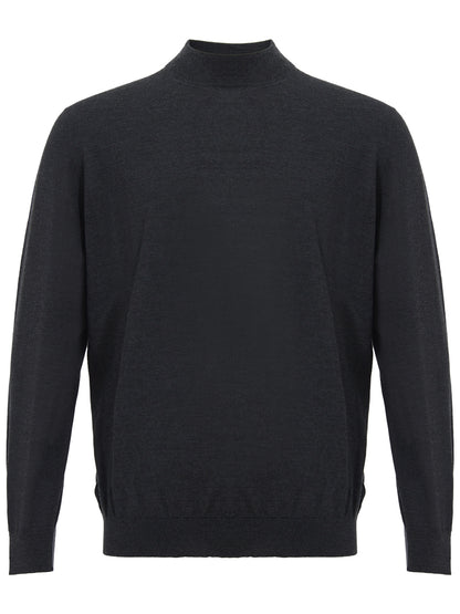 Colombo Elegant Dark Grey Cashmere Silk Sweater