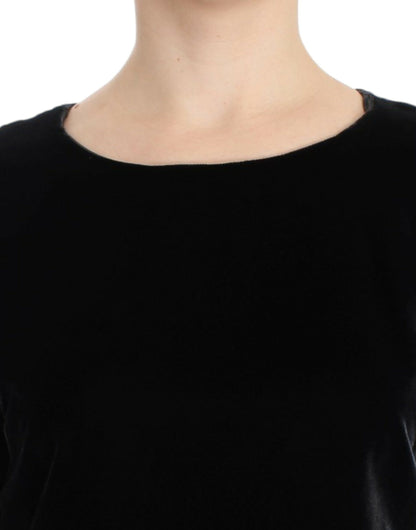 Dolce & Gabbana Black velvet shortsleeved blouse