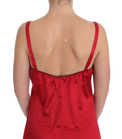 Dolce & Gabbana Red Silk Lace Chemise Dress