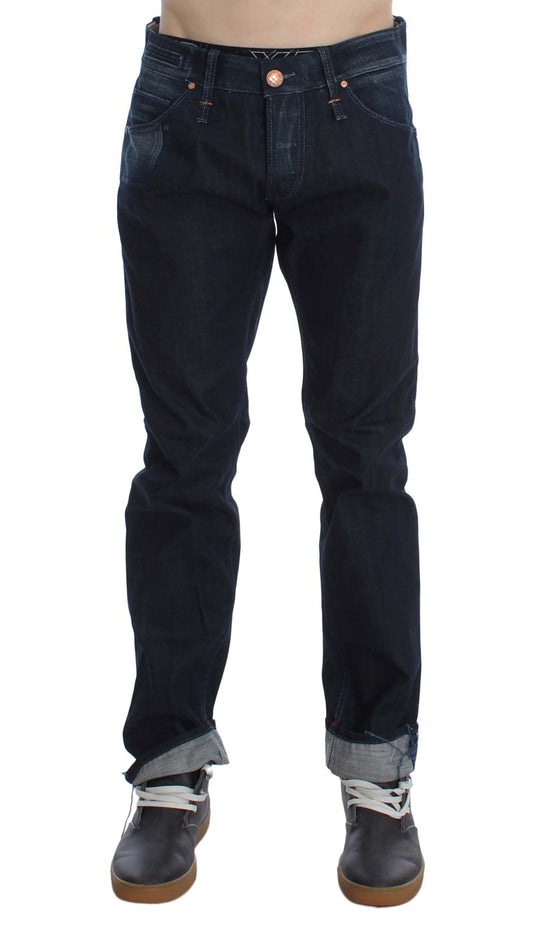 Acht Elegant Straight Fit Blue Denim Jeans