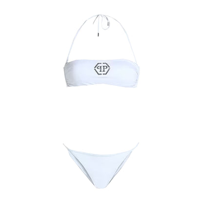 Philipp Plein Crystal Logo Bandeau Bikini