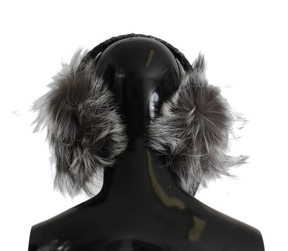 Dolce & Gabbana Elegant Fur and Crystal Ear Muffs