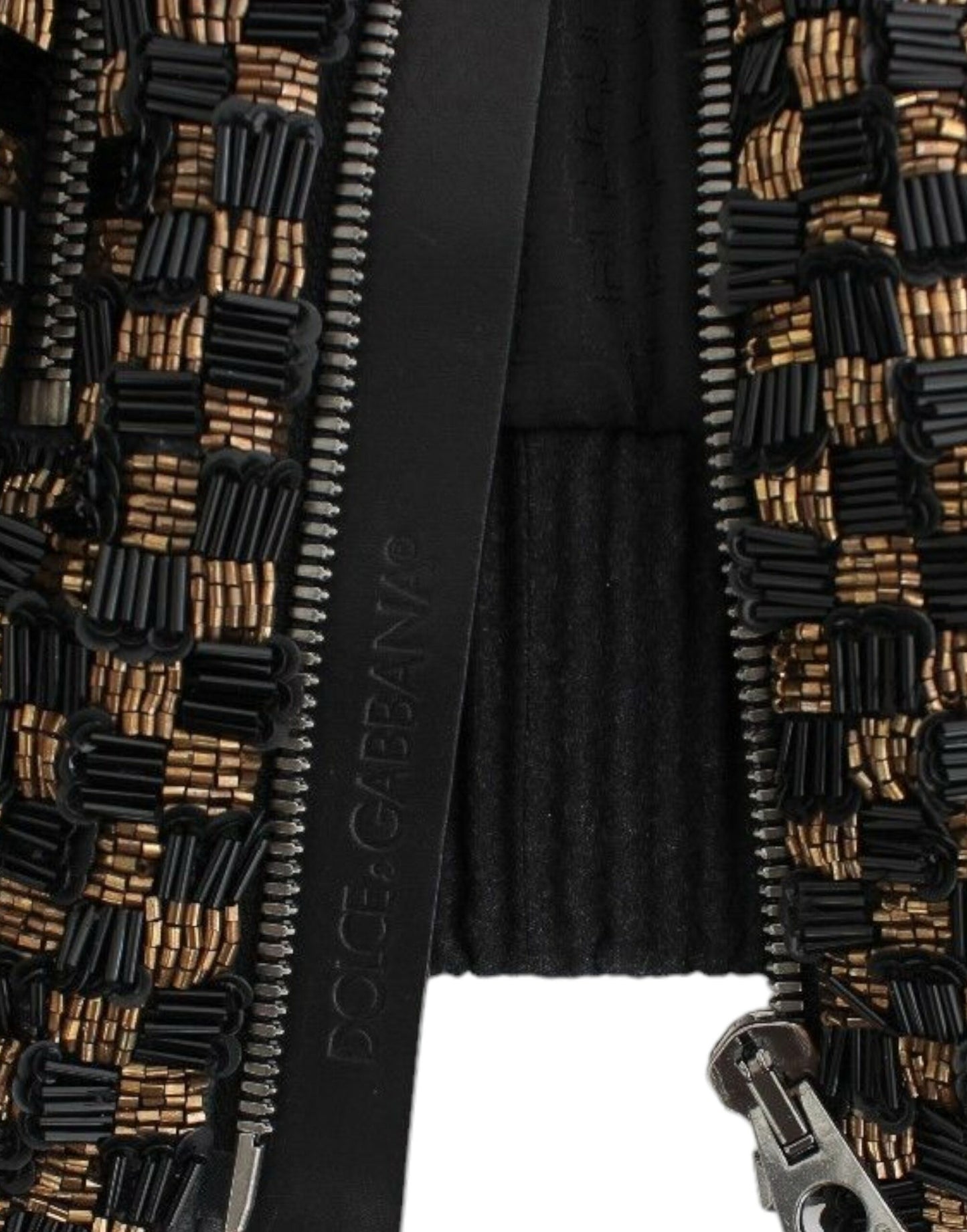 Dolce & Gabbana Black Sequined Goatskin Jacket