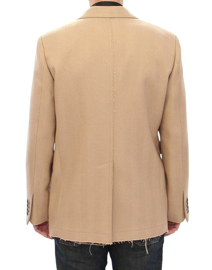 Dolce & Gabbana Beige Double Breasted Coat Jacket