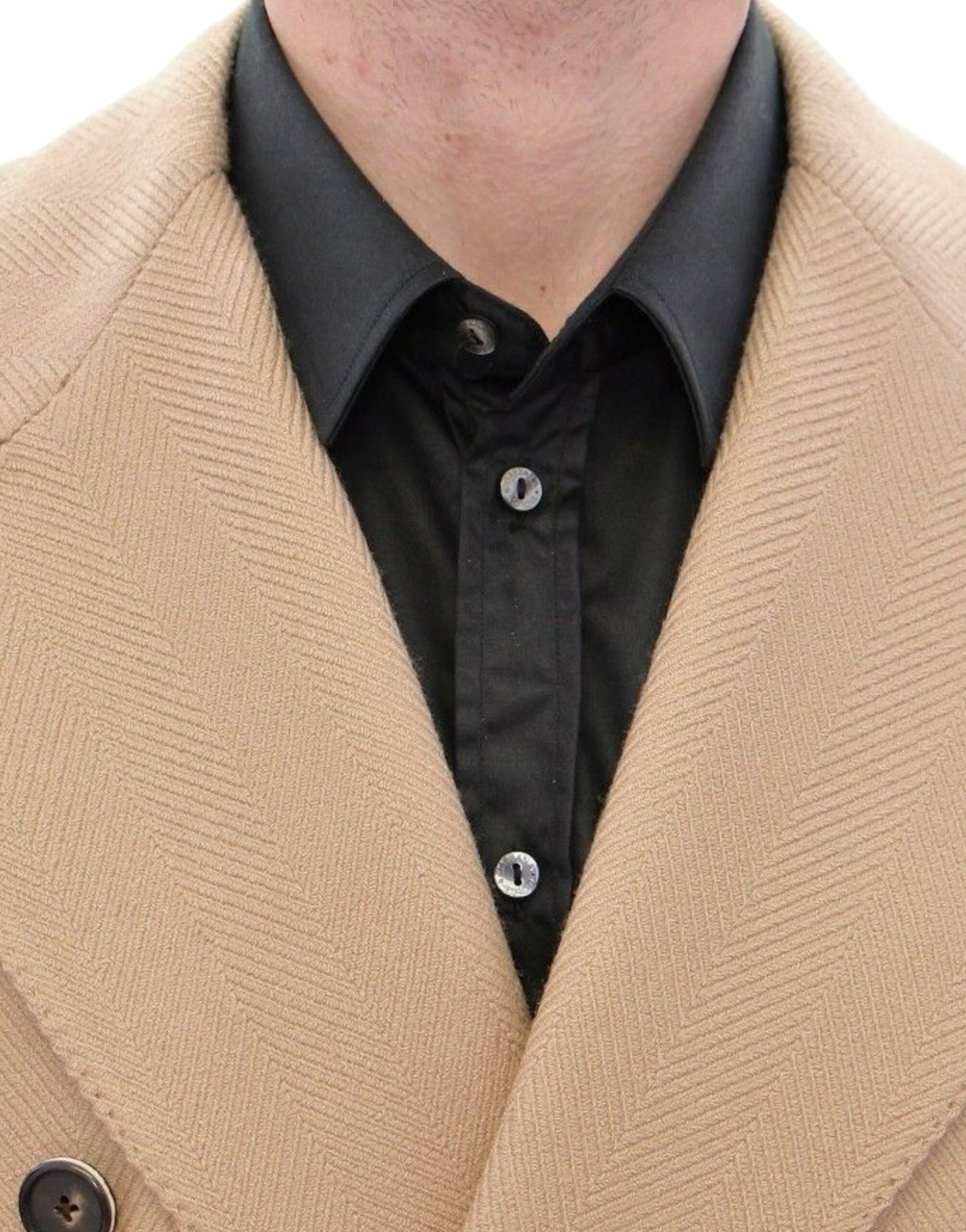 Dolce & Gabbana Beige Double Breasted Coat Jacket