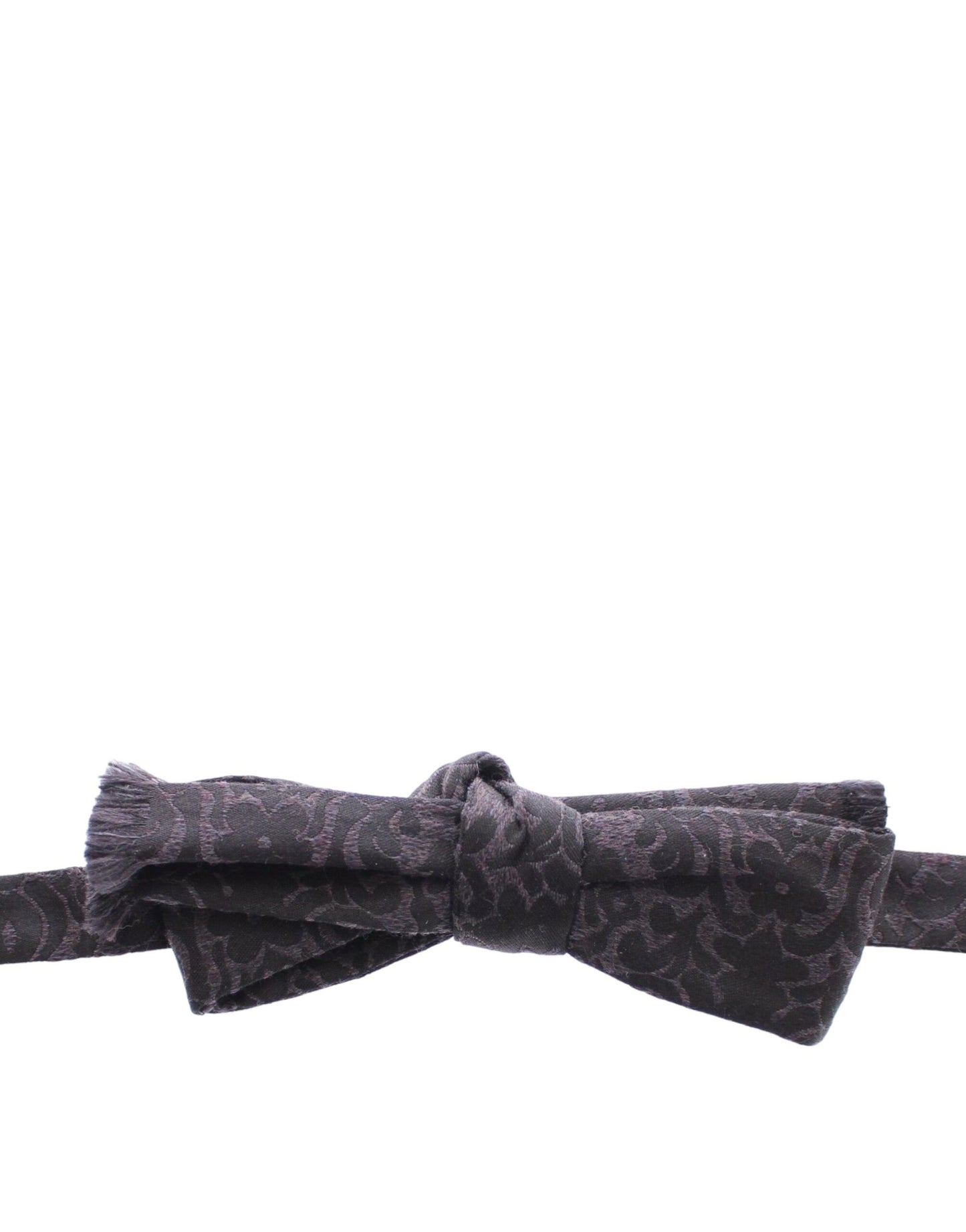 Dolce & Gabbana Gray Black Wool Silk Bow Tie