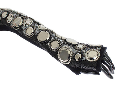 Dolce & Gabbana Sequin-Embellished Cashmere Fingerless Gloves