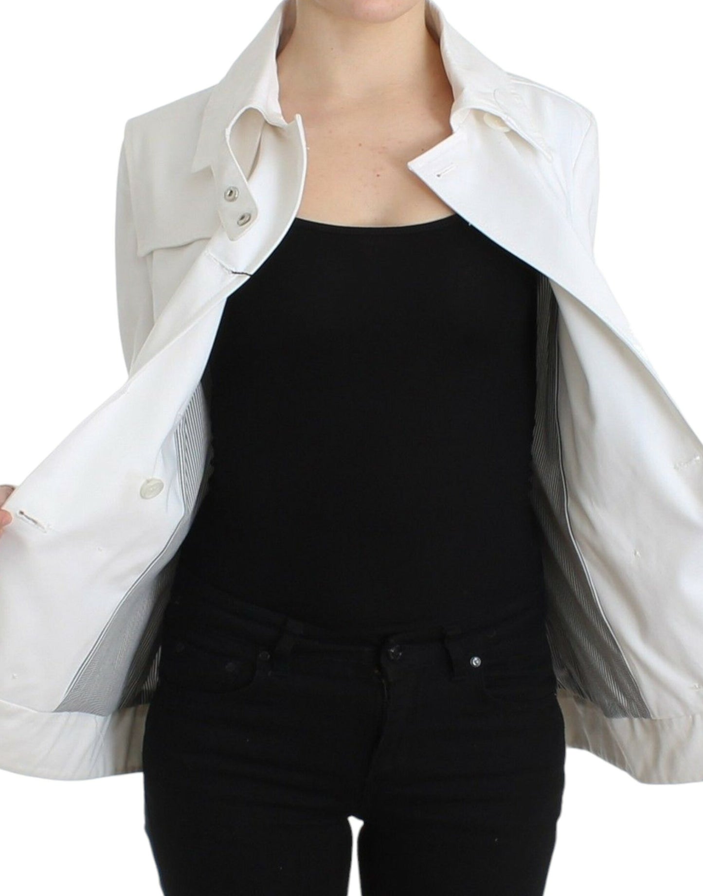 GF Ferre White Double Breasted Jacket Coat Blazer