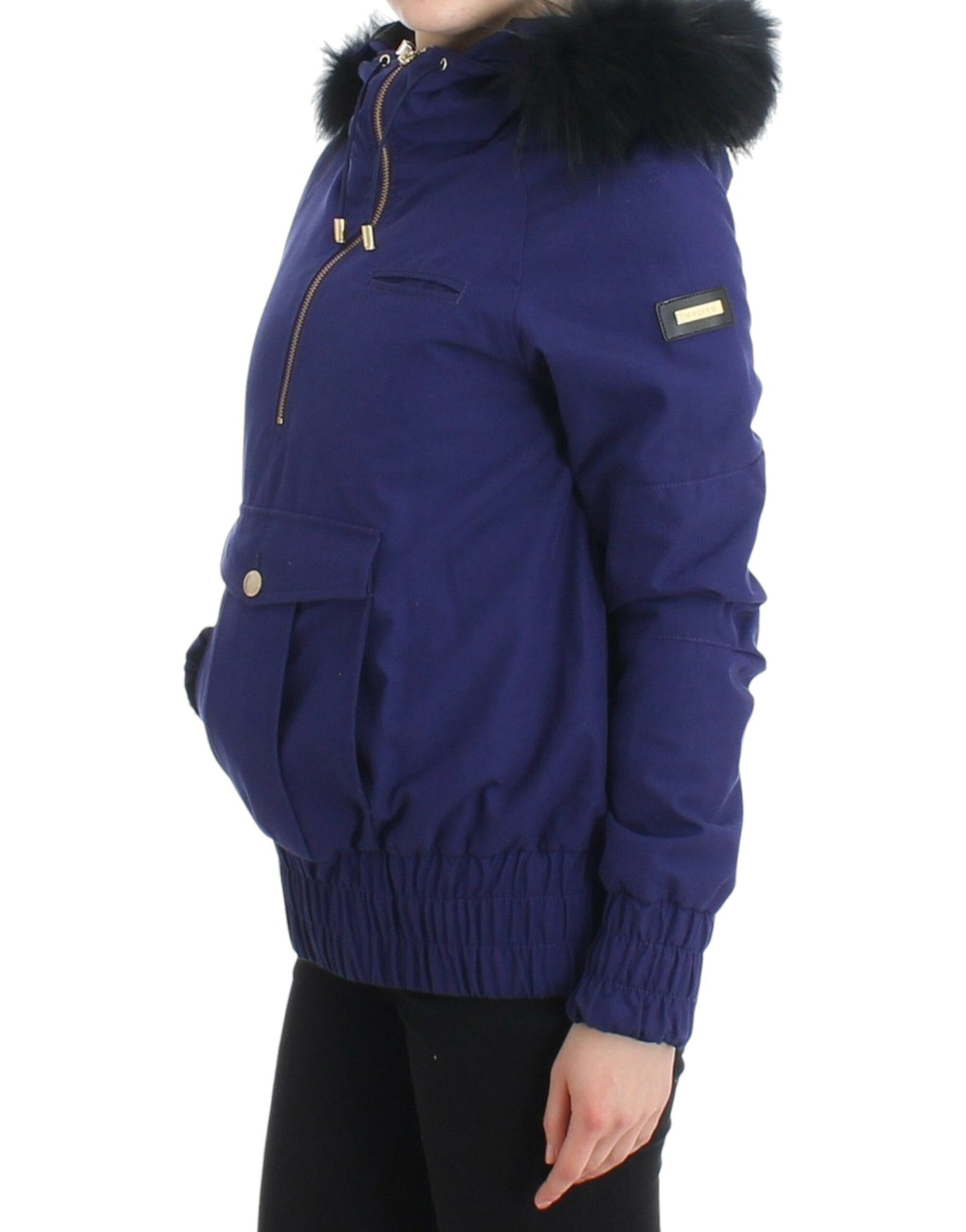 GF Ferre Blue Padded Jacket Hooded Short K-Way