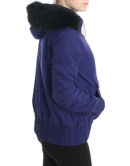 GF Ferre Blue Padded Jacket Hooded Short K-Way