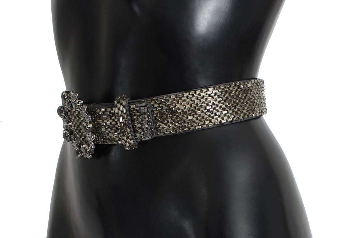 Dolce & Gabbana Crystal Buckle Sequined Waist Belt