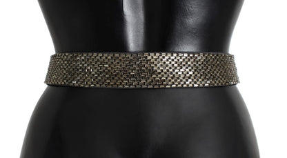 Dolce & Gabbana Crystal Buckle Sequined Waist Belt