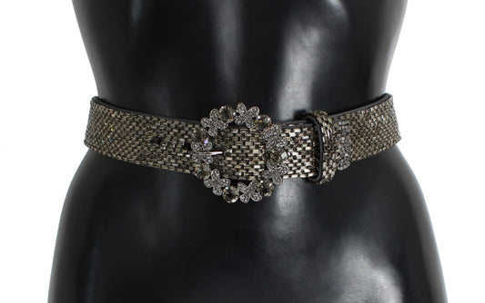 Dolce & Gabbana Crystal Buckle Sequined Waist Belt