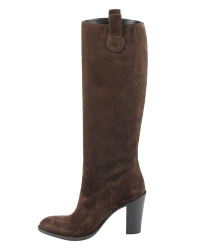 Gucci Brown Leather Suede Tall Knee Boots