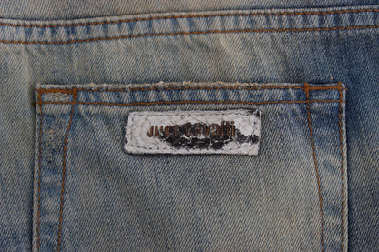 Cavalli Elegant Slim Bootcut Blue Jeans