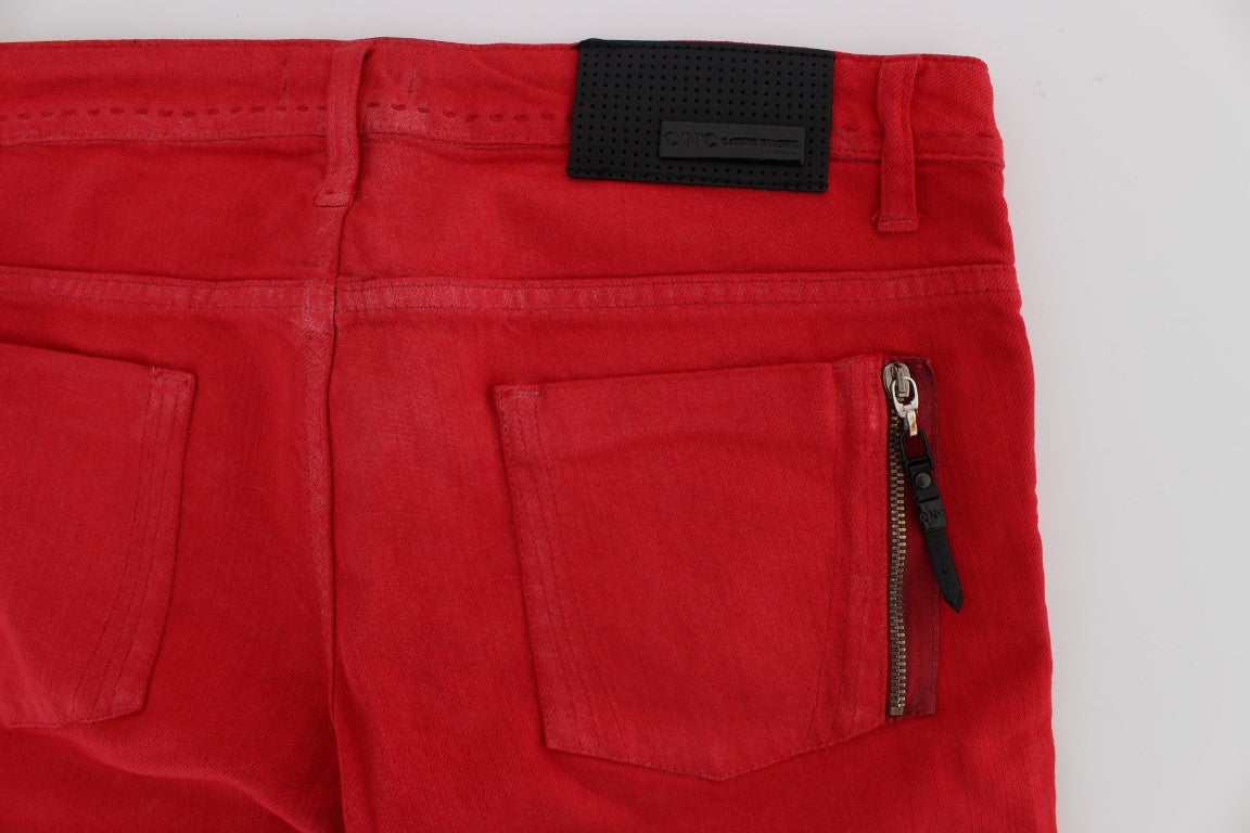 Costume National Chic Red Slim Fit Jeans