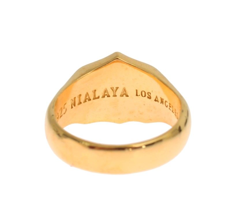 Nialaya Nialaya Gold Plated 925 Sterling Silver Men's Ring