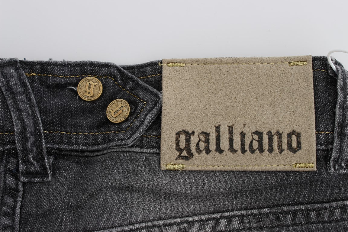 John Galliano Elegant Slim Fit Gray Wash Jeans