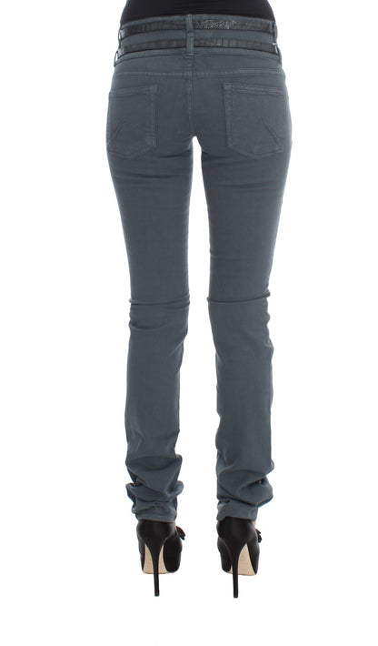 John Galliano Sleek Slim Fit Italian Jeans in Chic Blue