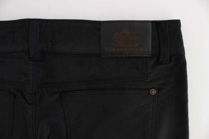 Ermanno Scervino Chic Black Regular Fit Trousers