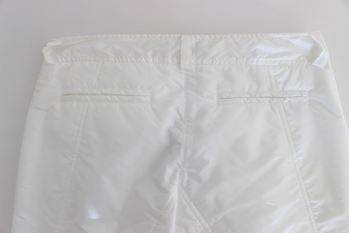 Ermanno Scervino Chic White Nylon Cargo Pants by Italian Designer