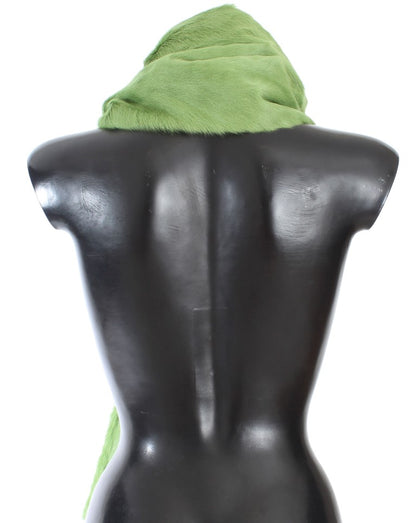 Dolce & Gabbana Elegant Green Fur Shoulder Wrap Scarf