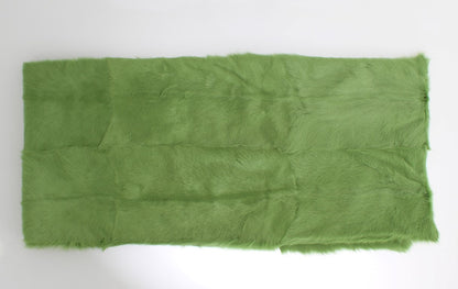 Dolce & Gabbana Elegant Green Fur Shoulder Wrap Scarf