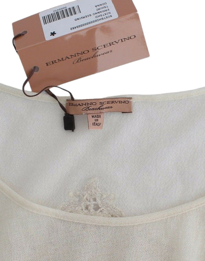 Ermanno Scervino Beachwear White T-Shirt Top Blouse