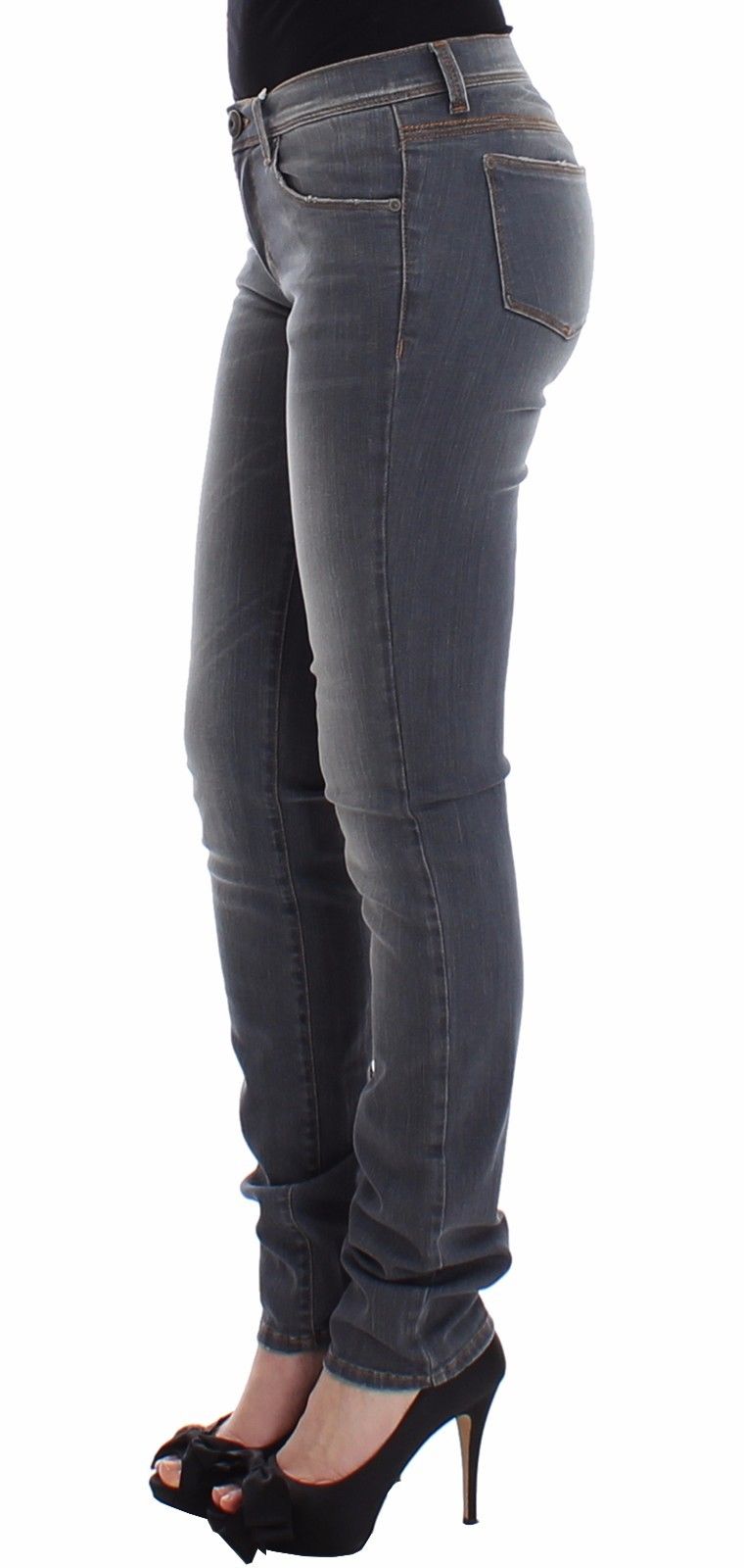 Ermanno Scervino Chic Gray Slim-Fit Skinny Jeans