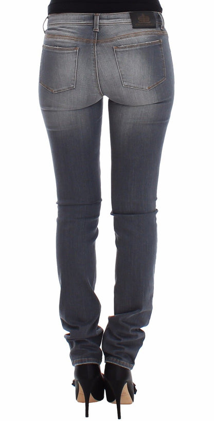 Ermanno Scervino Chic Gray Slim-Fit Skinny Jeans