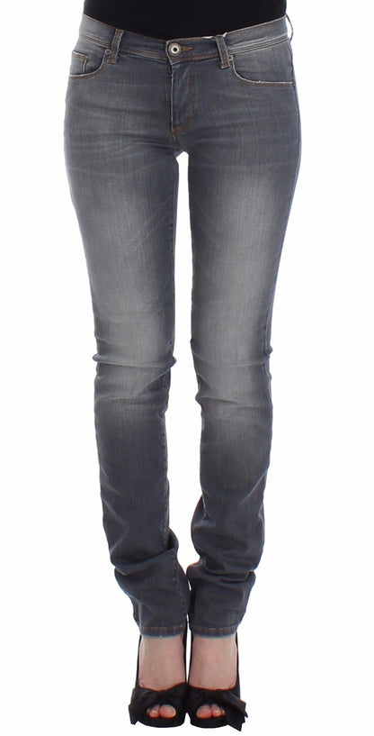 Ermanno Scervino Chic Gray Slim-Fit Skinny Jeans