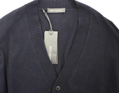 Ermanno Scervino Chic Blue Wool Blend Cardigan Sweater