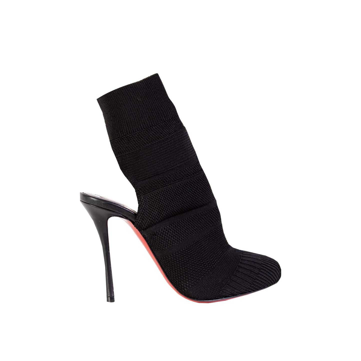 Christian Louboutin Elegant Black Fabric and Leather Ankle Boots