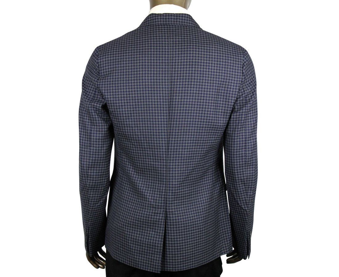 Gucci Men's Formal Midnight Blue / Grey Wool Jacket 2 Buttons