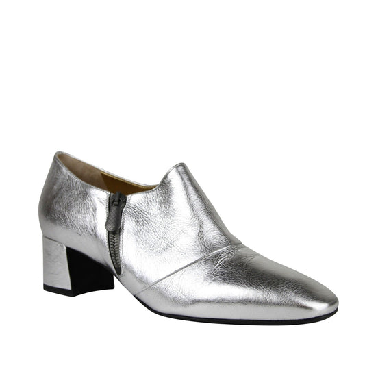 Bottega Veneta Bottega Veneta Women's Metallic Silver Leather Ankle Booties