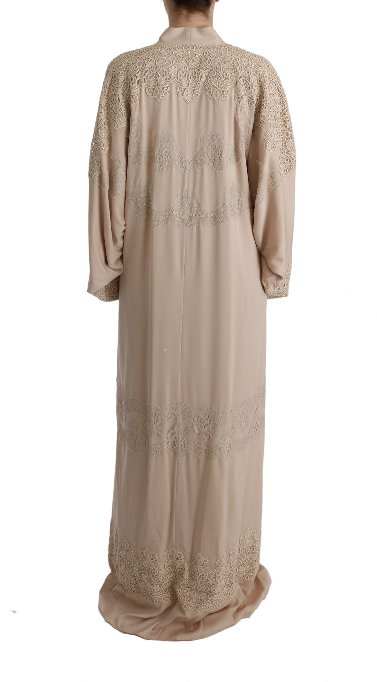 Dolce & Gabbana Elegant Beige Cape Kaftan Dress