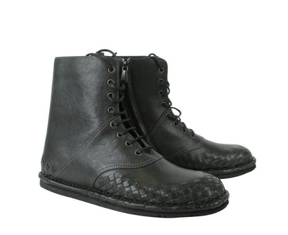 Bottega Veneta Bottega Veneta Men's Dark Gray Leather Side Zipper Boots