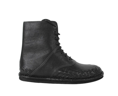 Bottega Veneta Bottega Veneta Men's Dark Gray Leather Side Zipper Boots