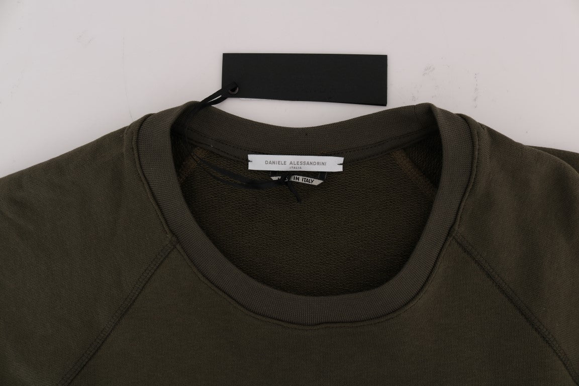 Daniele Alessandrini Green Crewneck Cotton Sweater