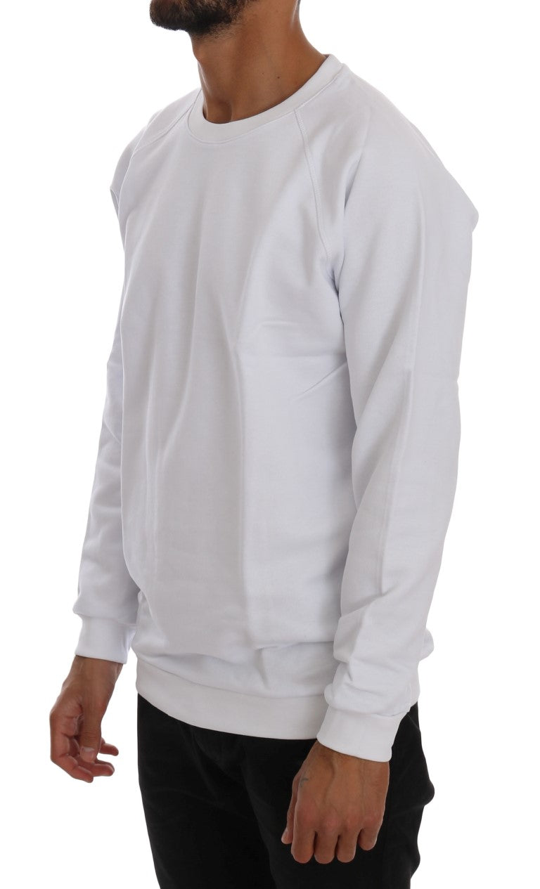 Daniele Alessandrini White Crewneck Cotton Sweater