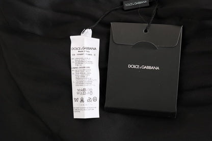 Dolce & Gabbana Black and White Fringed Wool Coat Jacket