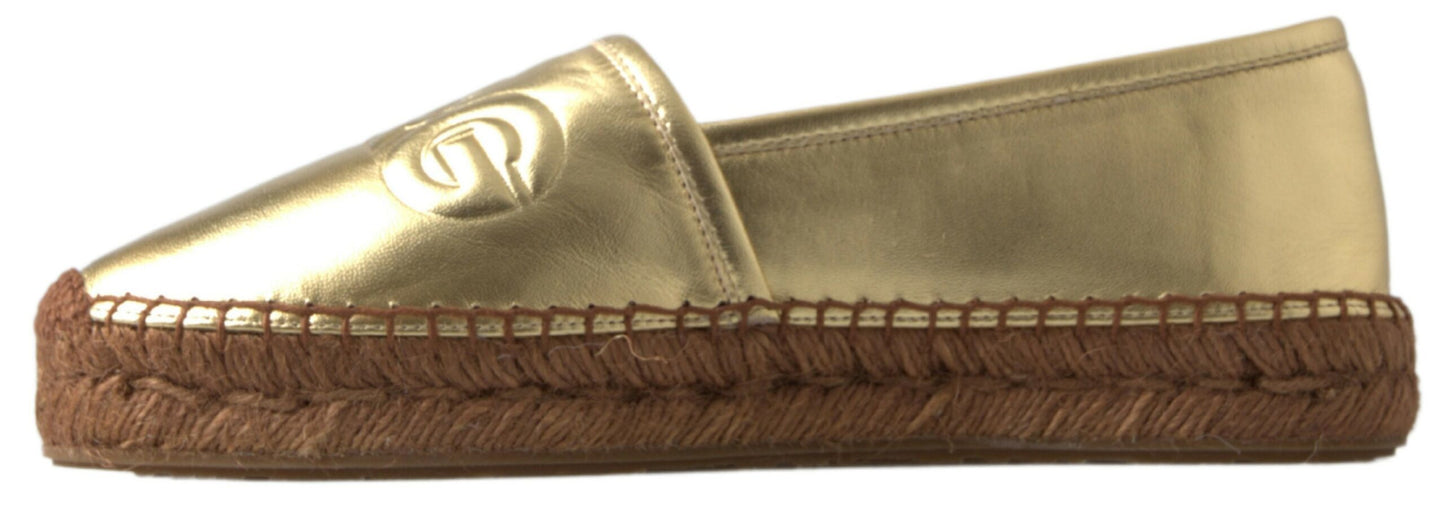 Dolce & Gabbana Golden Elegance Leather Espadrilles