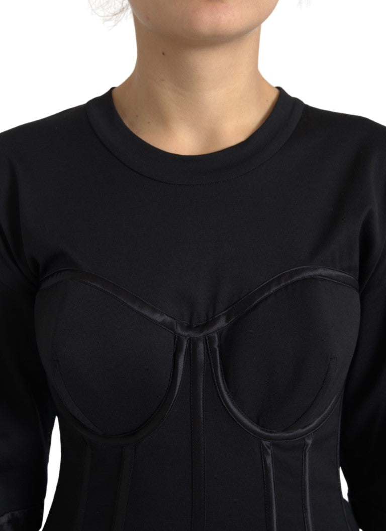 Dolce & Gabbana Timeless Black Silk Blend Corset Top