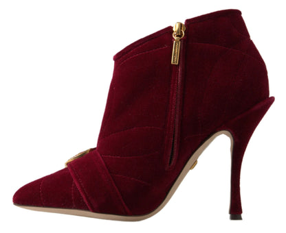 Dolce & Gabbana Elegant Velvet Devotion Ankle Boots