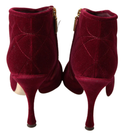 Dolce & Gabbana Elegant Velvet Devotion Ankle Boots