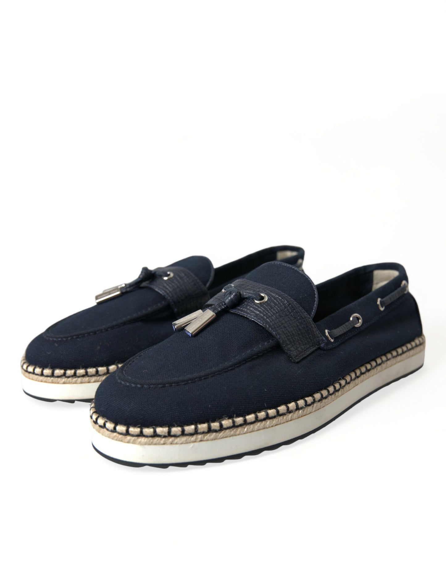 Dolce & Gabbana Navy Blue Slip On Men Moccasin Loafers Shoes