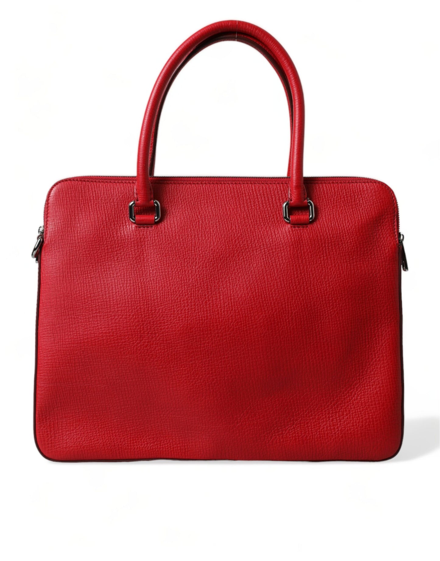 Dolce & Gabbana Red Calfskin Leather Logo Men Messenger Laptop Bag