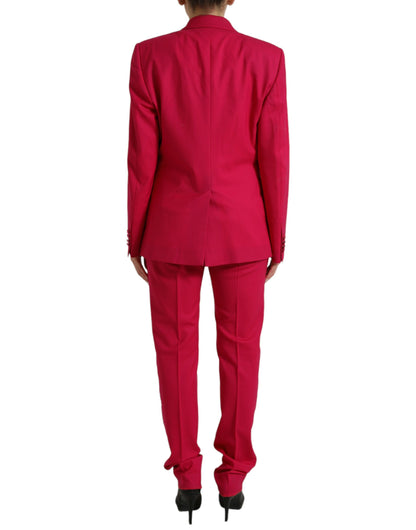 Dolce & Gabbana Red MARTINI Wool Slim Fit 3 Piece Suit